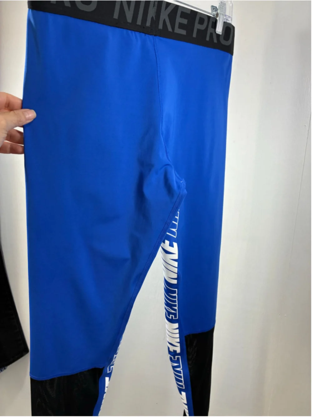 Nike Pro Leggings Mesh Detail in Blue and Black Size XL
